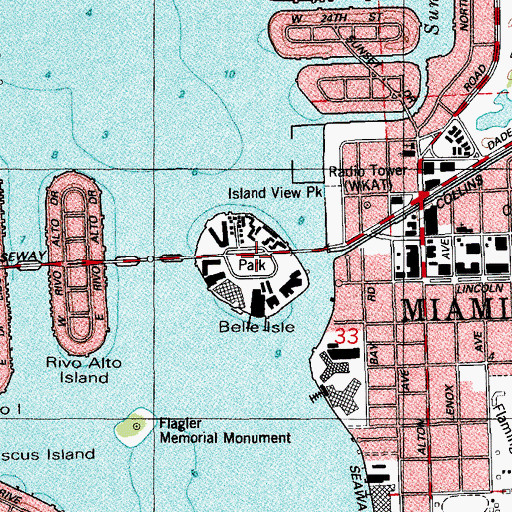 Topographic Map of Belle Isle, FL