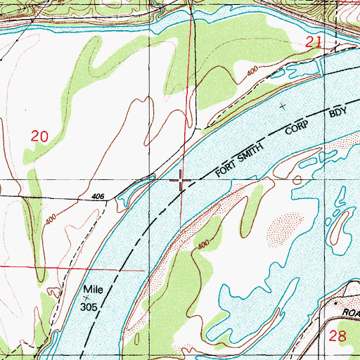 Topographic Map of Shoofly Bend Cutoff, AR