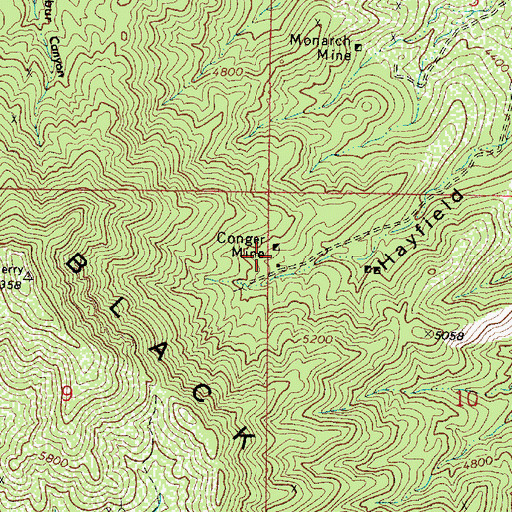 Topographic Map of Conger Mine, AZ