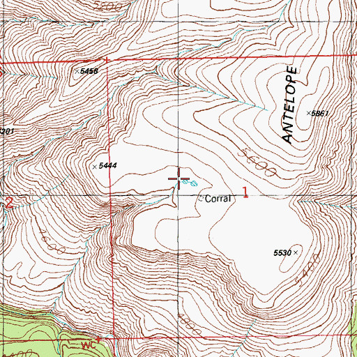 Topographic Map of Antelope Mesa Tanks Number One and Two, AZ