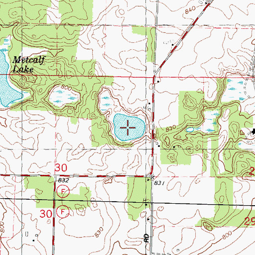 Topographic Map of Cotters Lake, WI