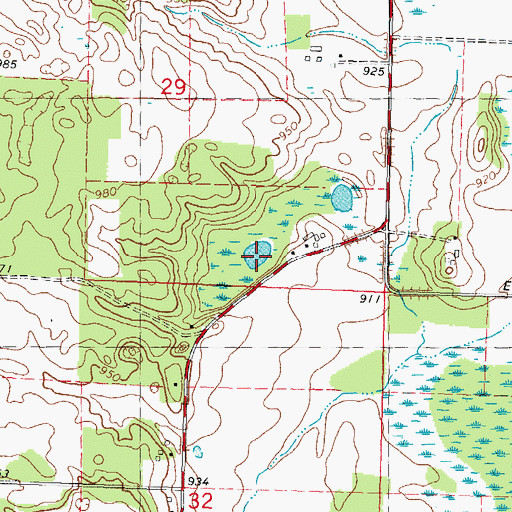 Topographic Map of Larch Lake, WI
