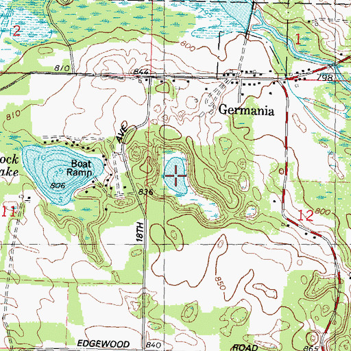 Topographic Map of Mud Lake, WI