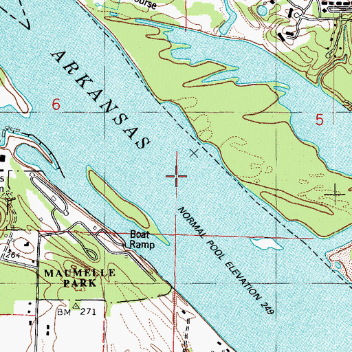 Topographic Map of Rector Chute, AR