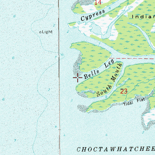 Topographic Map of Bells Leg, FL