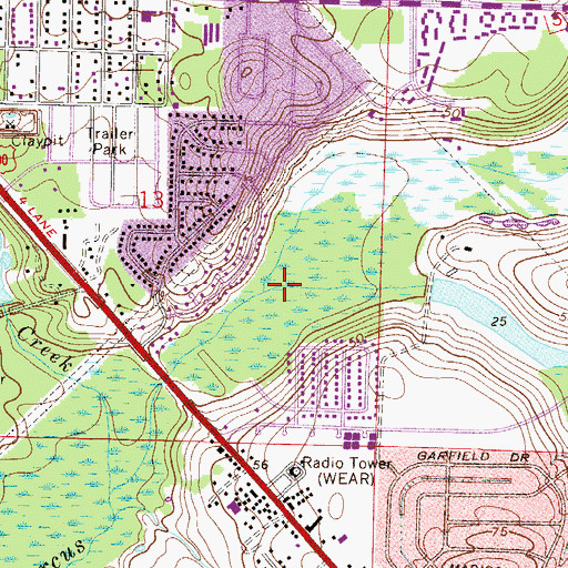 Topographic Map of Bellshead Branch, FL