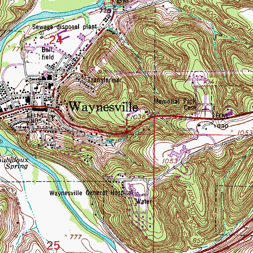 Topographic Map of Frog Rock, MO