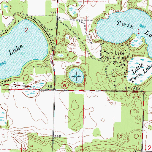 Topographic Map of Lost Lake, WI