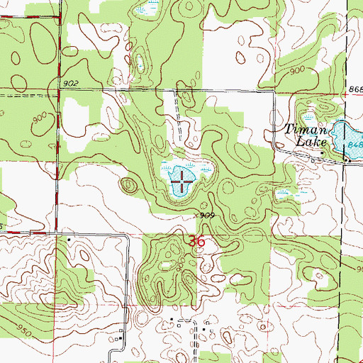 Topographic Map of Mud Lake, WI