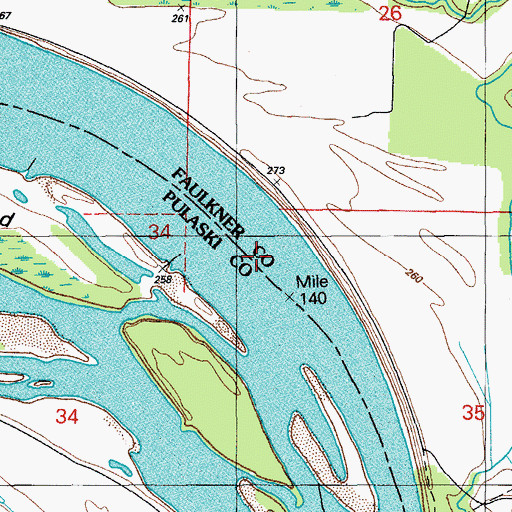 Topographic Map of Devils Bend, AR