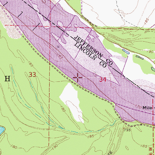 Topographic Map of Round Lake Cutoff, AR