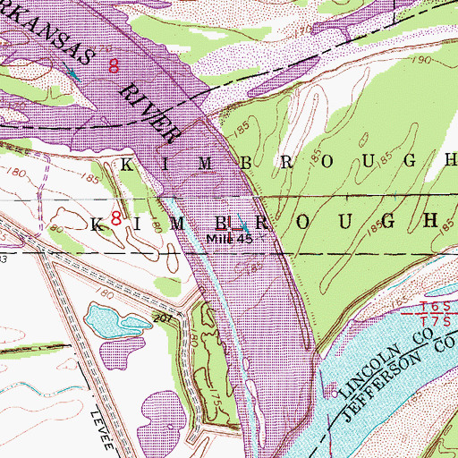 Topographic Map of Little Bayou Meto Cutoff, AR