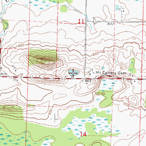 Topographic Map of School Pond, WI