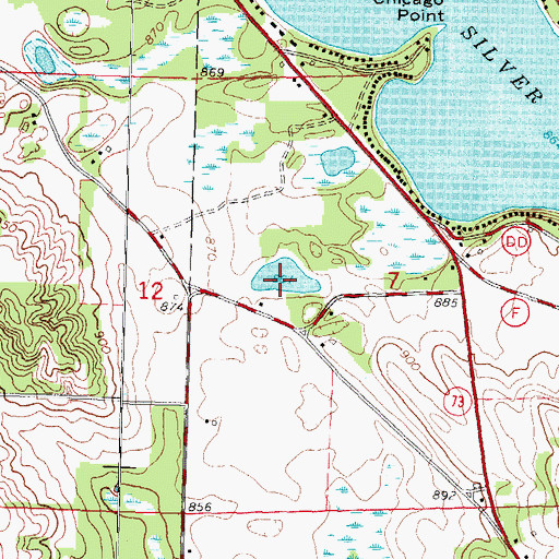 Topographic Map of Squaw Lake, WI
