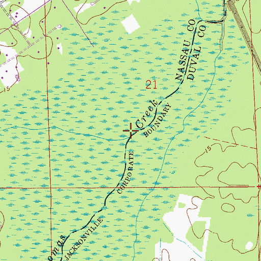 Topographic Map of Ben Branch, FL