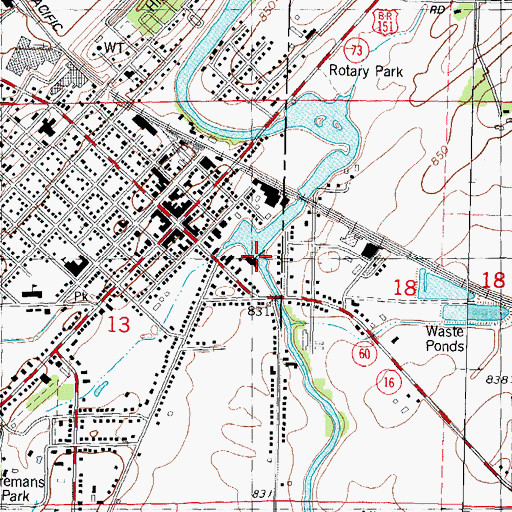 Topographic Map of Columbus Mill Pond, WI