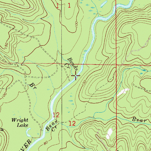 Topographic Map of Bends Creek, FL