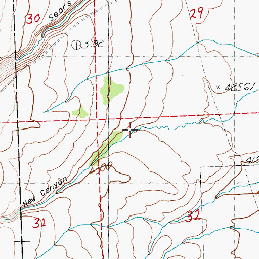 Topographic Map of New Canyon, OR