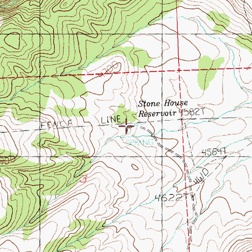 Topographic Map of Stone House Reservoir, OR