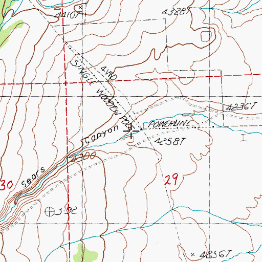 Topographic Map of Sears Canyon, OR
