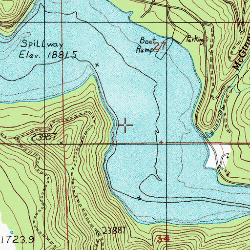 Topographic Map of Galesville Reservoir, OR