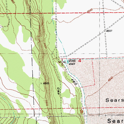 Topographic Map of Smoke Creek, OR