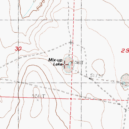 Topographic Map of Mix-up Lake, OR