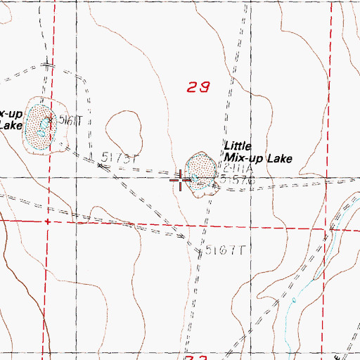 Topographic Map of Little Mix-up Lake, OR
