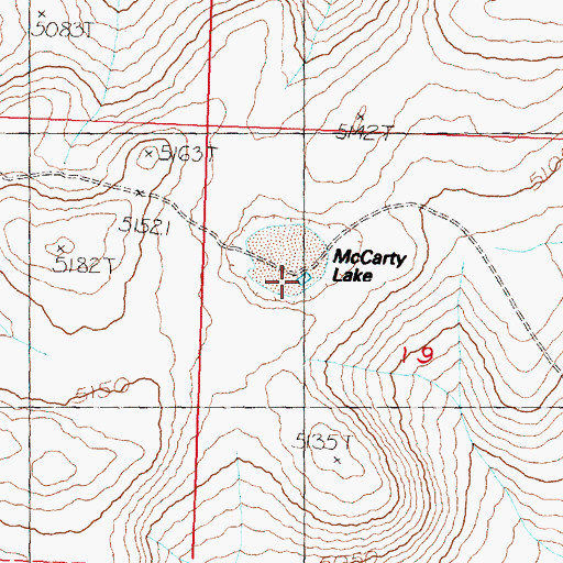 Topographic Map of McCarty Lake, OR