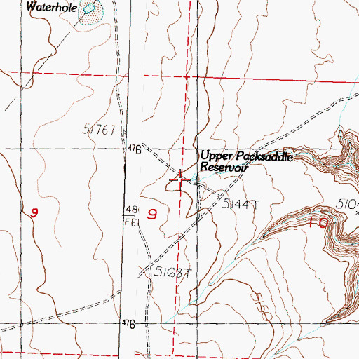 Topographic Map of Upper Packsaddle Reservoir, OR