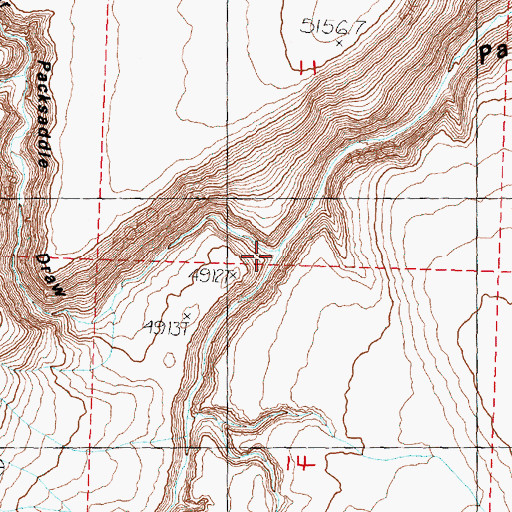 Topographic Map of Upper Packsaddle Draw, OR