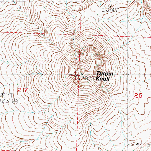 Topographic Map of Turpin Knoll, OR