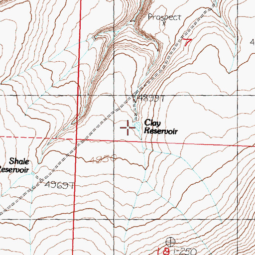 Topographic Map of Clay Reservoir, OR