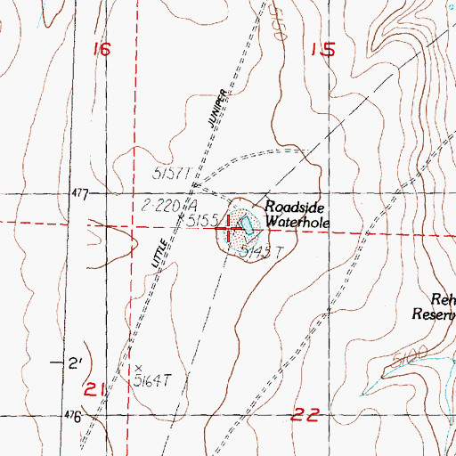 Topographic Map of Roadside Waterhole, OR