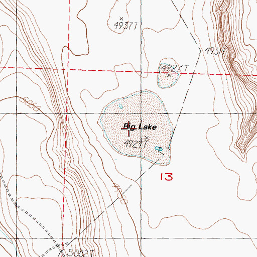Topographic Map of Big Lake, OR
