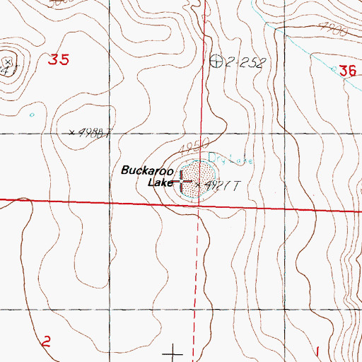 Topographic Map of Buckaroo Lake, OR