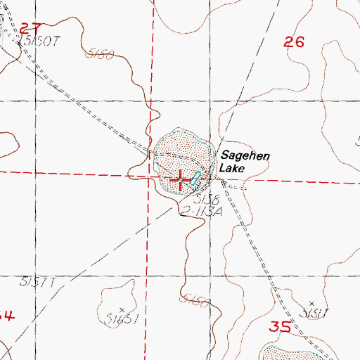 Topographic Map of Sagehen Lake, OR