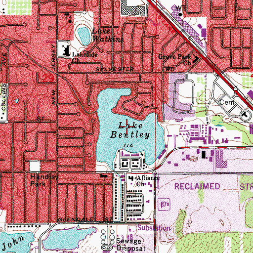 Topographic Map of Lake Bentley, FL