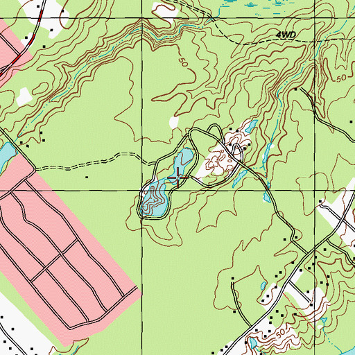 Topographic Map of Topsham Ponds, ME