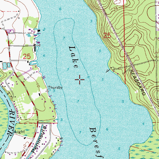Topographic Map of Lake Beresford, FL
