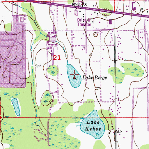 Topographic Map of Lake Berge, FL