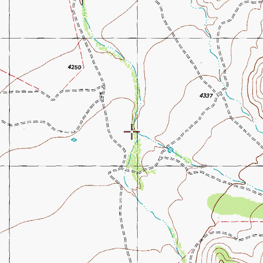 Topographic Map of Blue Canyon, TX