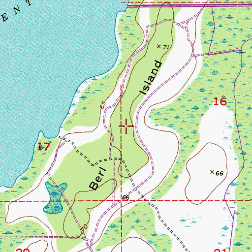 Topographic Map of Berl Island, FL