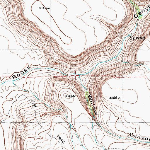 Topographic Map of Willow Canyon, TX