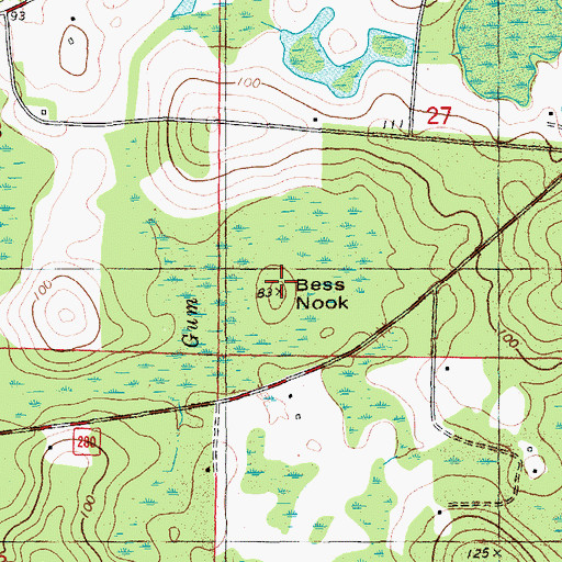 Topographic Map of Bess Nook, FL