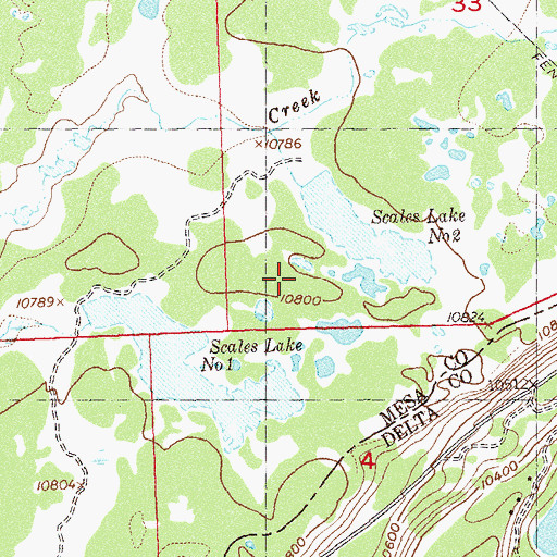 Topographic Map of Scales Lakes, CO