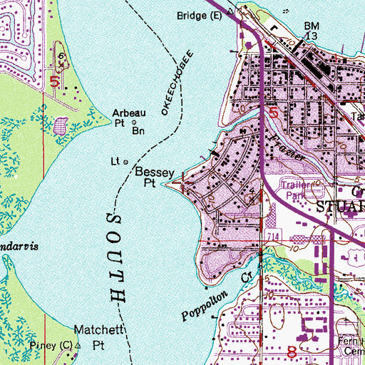 Topographic Map of Bessey Point, FL