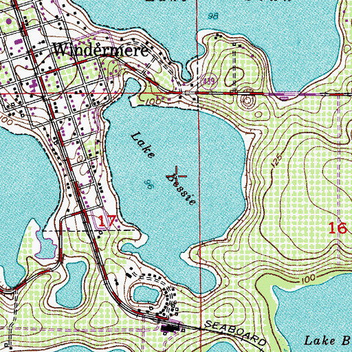Topographic Map of Lake Bessie, FL