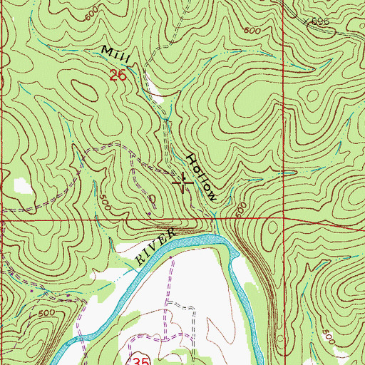 Topographic Map of Mesara Spring, AR
