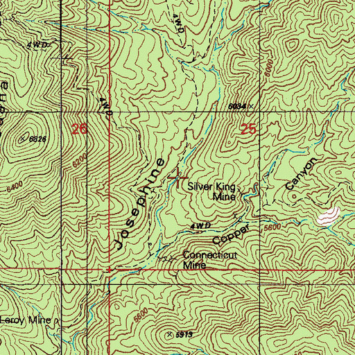 Topographic Map of Connecticut Mine, AZ